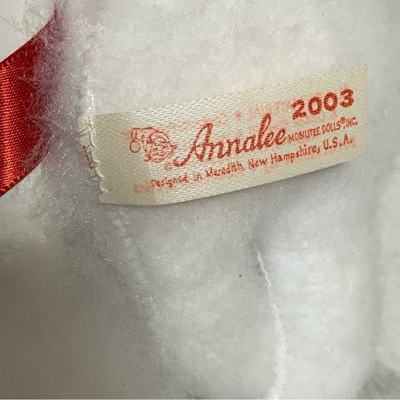Annalee North Pole Sign White Bear w Glasses 2003 Christmas Decoration - Picture 11 of 12